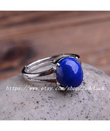 925 sterling silver hand-carved natural lapis lazuli ring size (we Size ... - £28.96 GBP