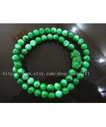 Real natural dark green jade beads beaded charm 18 mm Pi Yao Pendant Nec... - £32.88 GBP