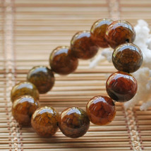 Natural yellow jade beads jade beaded charm bracelet - £18.37 GBP