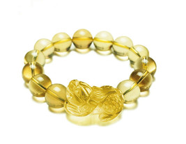 natural citrine brave bracelet 14MM present essential lucky men and women help t - £37.51 GBP