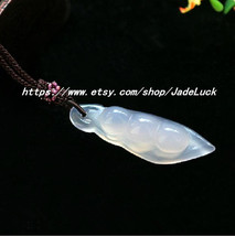 Brazilian natural ice kinds of white chalcedony pendant peace beans - £28.89 GBP