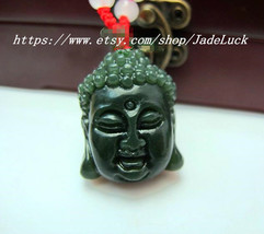 Natural jade pendant charm big day Sakyamuni Buddha head pendant patron ... - $23.99