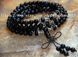 Rare natural blue tiger eye gemstone beads 108 beads bracelet - £25.94 GBP