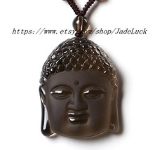 Natural obsidian pendant transit Lucky Buddha head anti-villain - £23.91 GBP