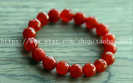 100% natural red jade jade beaded charm bracelet (adjustable belt) - £15.97 GBP