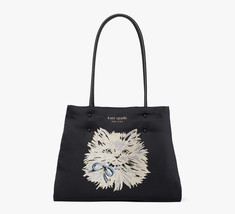 Kate Spade everything puffy Cat Large Expandable tote Nylon Shopper ~NWT~ Black - $292.05