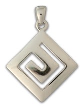 Meander - Greek Key - Sterling Silver Pendant - $39.00