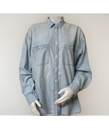 Gap The BIG Shirt Womens L Tall Light Indigo Cotton Chambray Western But... - $370.37 MXN