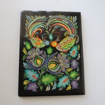 Small Decorative Lacquered Hand Painted Wooden Board Petrykivka Style - £19.98 GBP