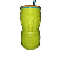 Pre Owned 2014 Cool Gear Tiki Tumbler With Lid &amp; Straw Island Vibe Lime ... - €12,92 EUR