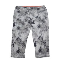 Pro Player Pants Women 2X Gray Black Geometric Active Capri Elastic Waist Yoga - $22.65