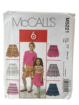 McCalls Sewing Pattern 5221 Skirt Girls Size M-L - £7.66 GBP