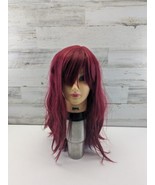 Wine Red Medium Straight Wig For Cosplay Halloween Costume Anime Party Hair - £11.37 GBP