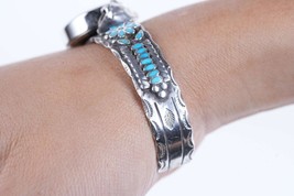 Vintage Sterling/Turquoise Native American watch cuff - £126.61 GBP