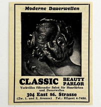1945 WW2 German-USA Salon Advertisement Classic Beauty Parlor Hair NYC C94B - $378.90 MXN