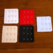 Set of 5 New Black Blue Red Nude White 3-Hook Bra Extenders *Fast USA Sh... - $12.99