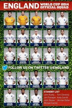 TEAM UK ENGLAND 2014 WORLD CUP SOCCER 8x10 ROSTER PHOTO - £15.97 GBP