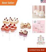 Elegant 4-Piece Acrylic Cake Stand Set - Stackable Dessert Display for E... - $39.50