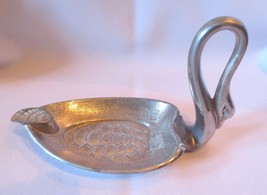 Vintage Silverplate? Metal Unique Swan Ashtray Trinket Pin dish - £11.74 GBP