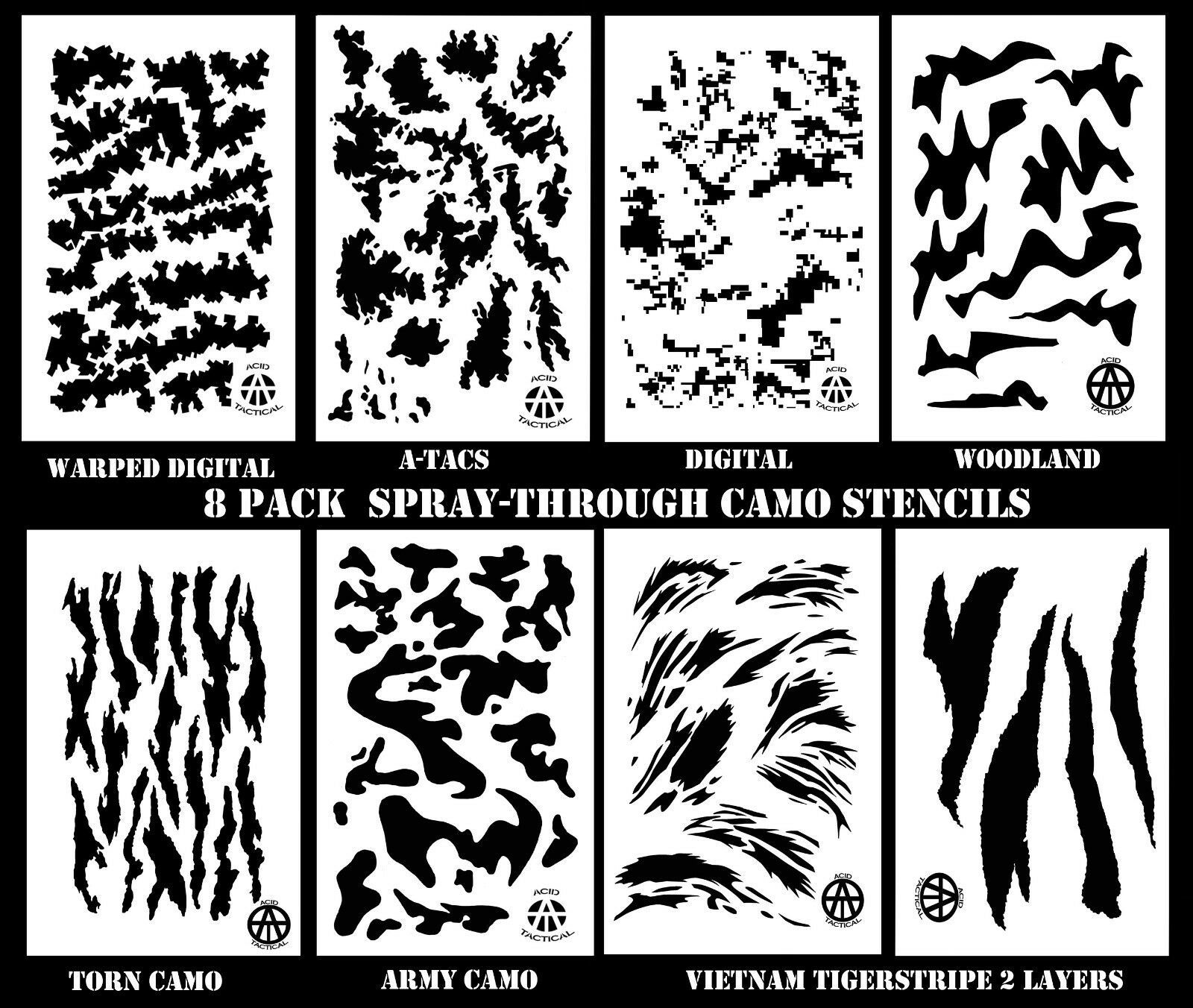 14&quot; Mylar Paint Camouflage Stencils 10mil DIY Hunting Rifle gunCamo Comb... - $25.99