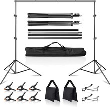 MSKIRA Photo Backdrop Stand Kit 10ft X 7.5ft Adjustable Background Stand Support - £26.57 GBP