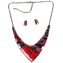 Fashion Jewelry Sets Gunmetal Plated Multicolor red - $21.99