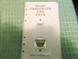 Ethyl 1947 Brief Passenger Car Data Book from Ethyl Corporation - $16.00