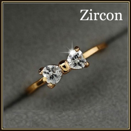 Austrian Diamond Crystal Bow Cubic Zircon Engagement 18K Gold Plated Ring - $42.95