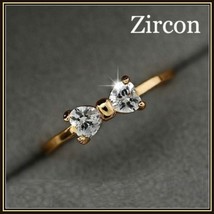 Austrian Diamond Crystal Bow Cubic Zircon Engagement 18K Gold Plated Ring