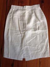 Vintage Brooks Brothers Cream White Linen Rayon Blend Straight Pencil Sk... - $29.39