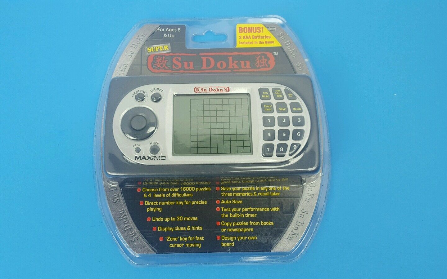 MAXIMO Super Su Doku Pocket Arcade Electronic Travel Handheld Puzzle Game NEW - £12.18 GBP