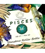 PISCES Zodiac Roller Bottle Crystal Set for Essential Oil Astrology Wicc... - £8.02 GBP