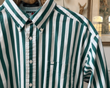 Vintage 90s Tommy Hilfiger Green Stripe Relax Fit Button Down Shirt XL - $36.00