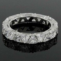 4.50 Ct Trillion Cut Created Diamond Sterling Silver Eternity Wedding Band Ring - £190.57 GBP