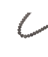 Vintage Hematite Choker Necklace 16 Inches Heart Shaped Beads Never Used - $12.19