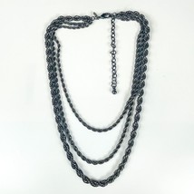 Chico&#39;s 3-Strand Graduated Black Rope Chain Necklace 22&quot; - £9.34 GBP