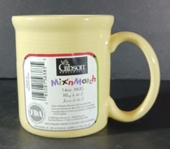 Vintage GIBSON MIX &#39;N&#39; MATCH Yellow Cafe Oversize COFFEE MUG Ceramic 14 oz - $141.59 MXN