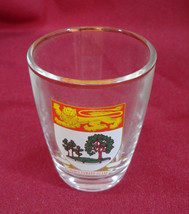 Prince Edward Island PEI Coat of Arms Gold Rimmed 2 oz Shot Glass Barware - £1.57 GBP