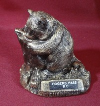 Rogers Pass BC Canada Raccoon Handcrafted Figurine Souvenir - £5.58 GBP