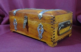 Antique Cedar Jewelry Box Finger Joint One of a Kind Handcrafted  - £39.27 GBP