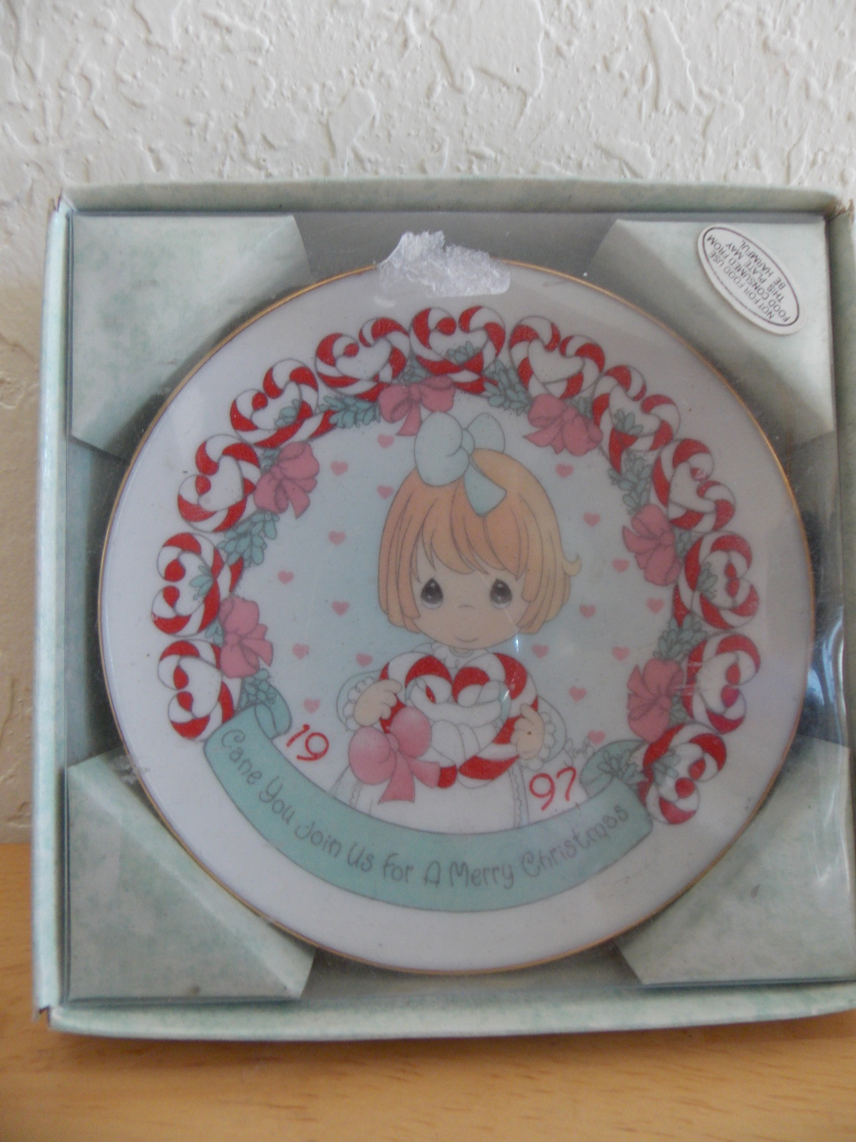 1997 Precious Moments 4” Christmas Porcelain Mini Plate  - $15.00
