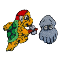 Vtg Punch Needle MarioCart  Koopa Trooper Turtle Baby Bloopers Embroider... - $237.72 MXN