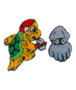 Vtg Punch Needle MarioCart  Koopa Trooper Turtle Baby Bloopers Embroider... - $236.77 MXN
