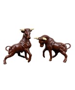 Lot 2 Vintage Hand Painted Ceramic Bull Figurines MCM Mid Century Modern... - $121.98 CAD