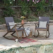 Christopher Knight Home Louise Outdoor Acacia Wood Rocking Chair (Set of 2), Gre - £281.95 GBP