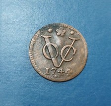 1744 Dutch Netherlands Colonial Voc Duit New York Penny Holland GRADE Co... - £10.97 GBP