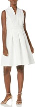 Pappagallo Women&#39;s Mock Neck Pleated Skirt Dress White Size 4 $99 - £26.05 GBP