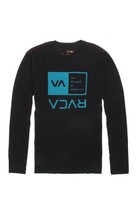 RVCA FLIPPED BOX BALANCE OF OPPOSITES LONG SLEEVE BLACK SHIRT MENS GUYS NEW - £18.37 GBP