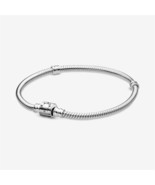 S925 Sterling Silver Moments Barrel Clasp Snake Chain Bracelet,Gift for Her - $28.70 CAD