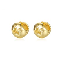 18K Gold-Plated Crown Openwork Stud Earrings - £11.16 GBP